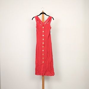 ROW A Button Front Red Dress